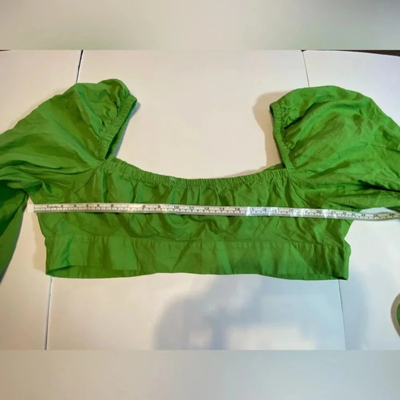 Unknown Brand Half Sleeve Green Crop Top B6 - Picture 3 of 4